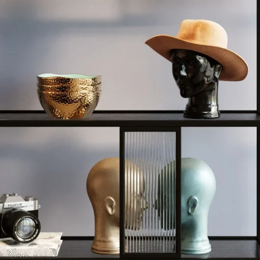KARE Design Supporto per cuffie a forma di testa color marrone - KARE> Statuette Decorative