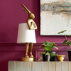 KARE Design TABLE LAMP ANIMAL RABBIT GOLD/WHITE 88CM - KARE> Lampade Da Tavolo