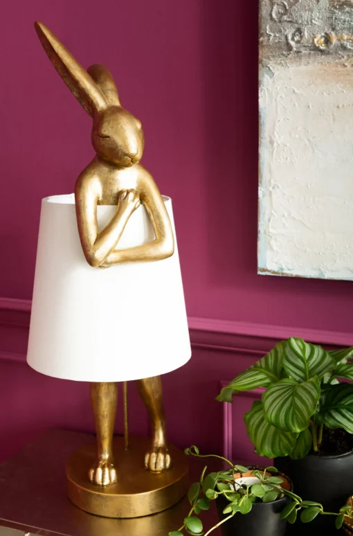 KARE Design TABLE LAMP ANIMAL RABBIT GOLD/WHITE 88CM - KARE> Lampade Da Tavolo