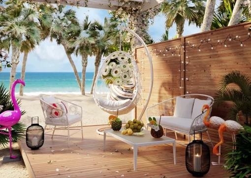 KARE Design Tavolino da caffé Tiki bianco - KARE> Tavolo Basso