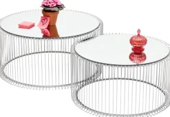 KARE Design Tavolino da caffè Wire argento (2/set) - KARE> Tavolo Basso