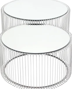 KARE Design Tavolino da caffè Wire argento (2/set) - KARE></noscript> Tavolo Basso