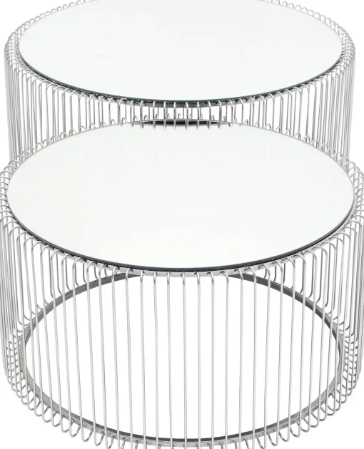 KARE Design Tavolino da caffè Wire argento (2/set) - KARE> Tavolo Basso