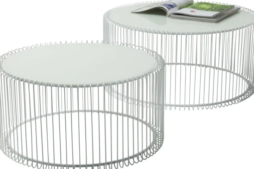 KARE Design TAVOLINO DA CAFFÈ WIRE BIANCO (2/SET) - KARE> Tavolo Basso