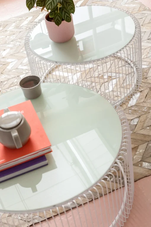 KARE Design TAVOLINO DA CAFFÈ WIRE BIANCO (2/SET) - KARE> Tavolo Basso