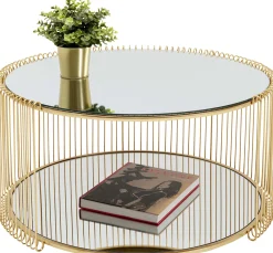 KARE Design Tavolino da caffè Wire Double ottone Ø80cm - KARE> Tavolo Basso