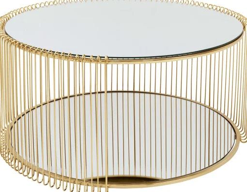 KARE Design Tavolino da caffè Wire Double ottone Ø80cm - KARE> Tavolo Basso