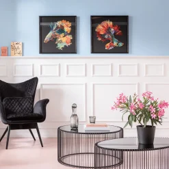 KARE Design TAVOLINO DA CAFFÈ WIRE UNO NERO Ø80CM - KARE> Tavolo Basso