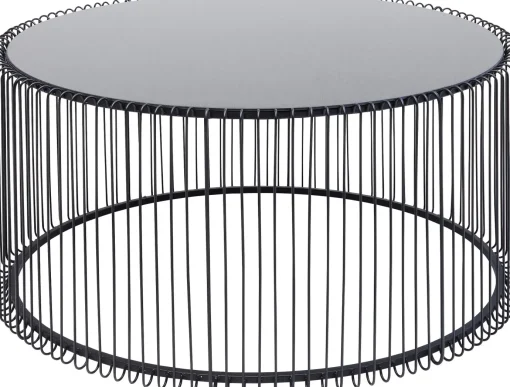 KARE Design TAVOLINO DA CAFFÈ WIRE UNO NERO Ø80CM - KARE> Tavolo Basso