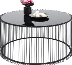 KARE Design TAVOLINO DA CAFFÈ WIRE UNO NERO Ø80CM - KARE></noscript> Tavolo Basso