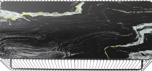KARE Design Tavolino da caffè Wire vetro marmo nero 145x70cm - KARE> Tavolo Basso
