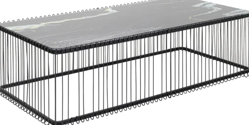 KARE Design Tavolino da caffè Wire vetro marmo nero 145x70cm - KARE> Tavolo Basso