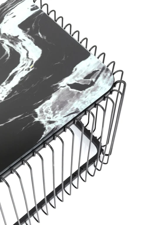 KARE Design Tavolino da caffè Wire vetro marmo nero 145x70cm - KARE> Tavolo Basso