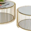 KARE Design Tavolino da caffe Wire Double ottone (2/Set) - KARE> Tavolo Basso