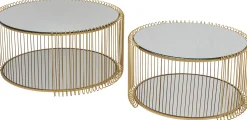 KARE Design Tavolino da caffe Wire Double ottone (2/Set) - KARE> Tavolo Basso