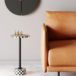 KARE Design Tavolino d'appoggio Domero Chess nero bianco Ø25cm - KARE> Tavolo Basso