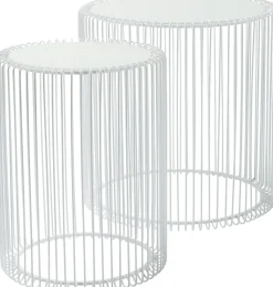 KARE Design Tavolino D'appoggio Wire Bianco ( 2/Set) Ø44cm - KARE></noscript> Tavolo Basso
