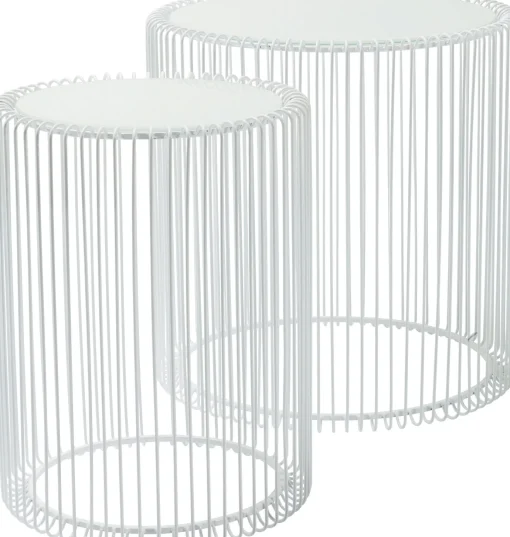 KARE Design Tavolino D'appoggio Wire Bianco ( 2/Set) Ø44cm - KARE> Tavolo Basso