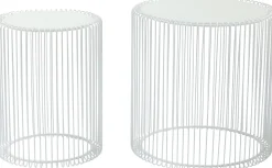 KARE Design Tavolino D'appoggio Wire Bianco ( 2/Set) Ø44cm - KARE></noscript> Tavolo Basso