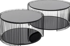 KARE Design Tavolino Wire Double nero (2/Set) - KARE> Tavolo Basso
