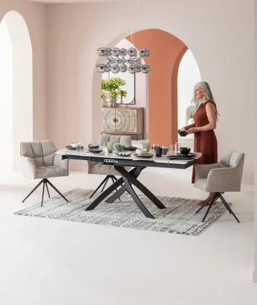 KARE Design Tavolo estensibile Twist Onyx 120(30+30)x90cm - KARE> Tavoli