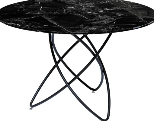 KARE Design Tavolo Molecolare Nero Marmo Vetro Ø120cm - KARE> Tavoli