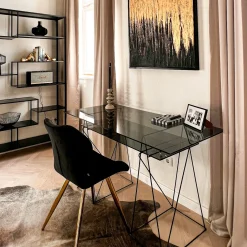 KARE Design Tavolo Polar nero 8mm TSG 135x65cm - KARE> Scrivanie