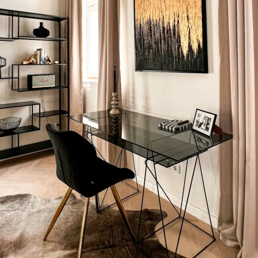 KARE Design Tavolo Polar nero 8mm TSG 135x65cm - KARE> Scrivanie