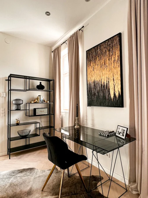 KARE Design Tavolo Polar nero 8mm TSG 135x65cm - KARE> Scrivanie