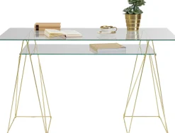 KARE Design Tavolo Polar Ottone-Vetro Temperato 8mm - KARE> Scrivanie