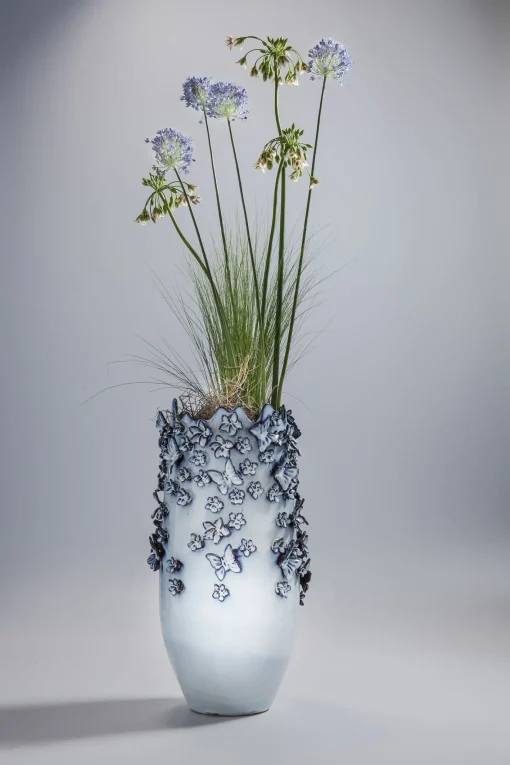 KARE Design Vaso Butterflies Blu Chiaro 50cm - KARE> Vasi