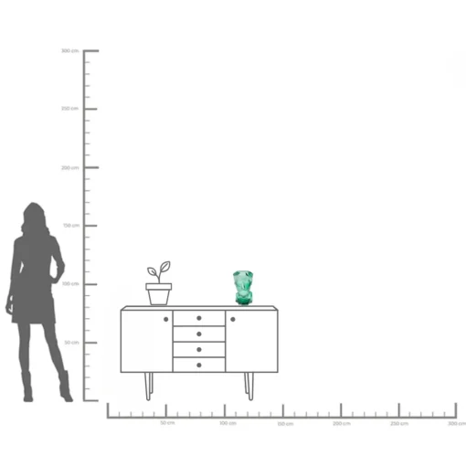 KARE Design Vaso Prisma Face Verde 30cm - KARE> Vasi